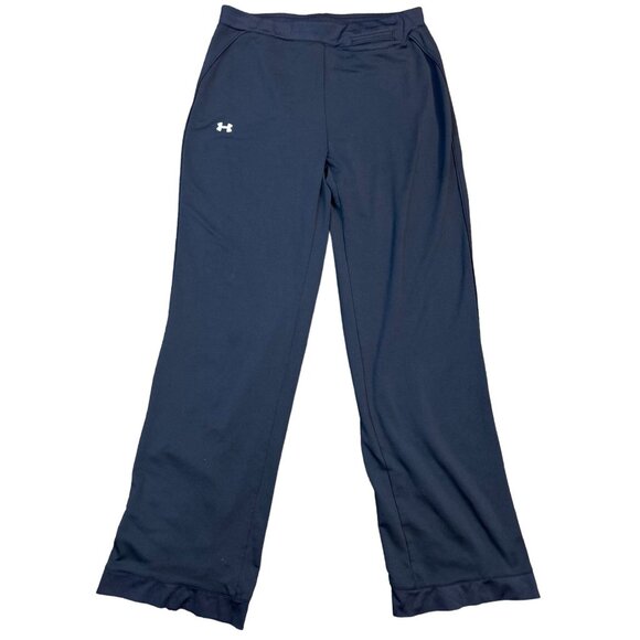 Under Armour Womens Wide Leg Pants Small Zipper Hem Black Active Lounge - Picture 1 of 5